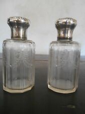 NECESSAIRE DE TOILETTE EN CRISTAL GRAVE DE STYLE LOUIS XVI 1900