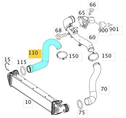 Durite turbo pour - , mercedes