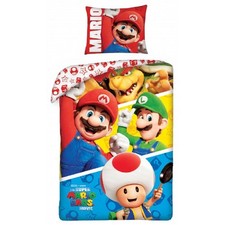Super- Mario Lit Set Housse de Couette Coton 140x200 Taie D'Oreiller Luigi Toad