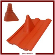 Fausse Tuile Double Romane & Cône d'Étanchéité Rouge Antenne Satellite Toit Mât