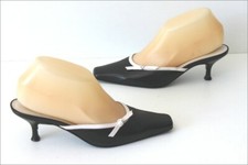 GERARD DAREL Mules Tout Cuir Bicolore Petits Talons T 37 BE