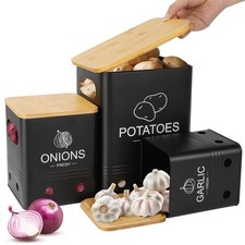 Lot de 3 Boite Pomme de Terre, Rangement Pomme de Terre Oignon Ail Echalotte ...