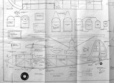 Plan avion Rc Vintage Type  Parasol pour Moteur 0,15 Env: 1,16m