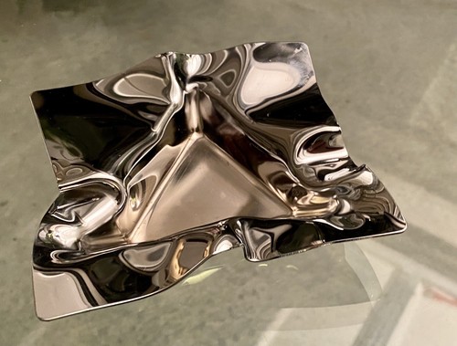 Cendrier design metal chromé - cendrier,