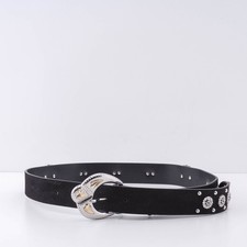 Maje Ceinture Femme Noir Daim