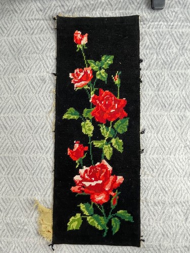 Canevas vintage roses rouges - canevas,
