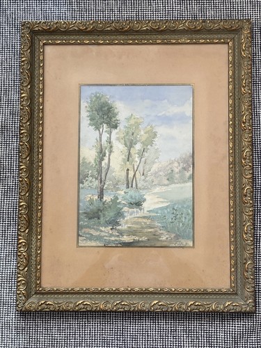 Paysage champêtre aquarelle - paysage,