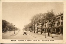 CARTE POSTALE / INDOCHINE / SAIGON PERSPECTIVE DU BOULEVARD CHARNIER