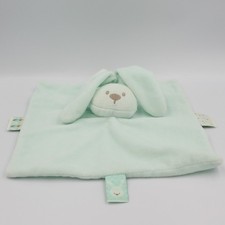 Doudou plat carré lapin vert bleu Lapidou NATTOU - 23810