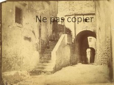 DINAN vers 1870 rue du Jerzual photo 20,2 x 27,4 cm Bretagne