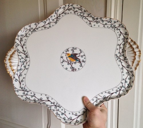 Superbe plat porcelaine art - superbe,