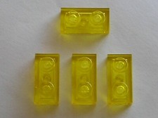 4 x plaque plate LEGO TrYellow 1x2 ref 3023 / Set 7900 10027 7937 7641 7632 7939