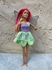 POUPE BARBIE FEE   Mattel 2013 CHEVEUX BLONDS AGREMENTES DE MECHES ROSES