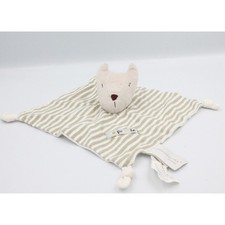 Doudou plat loup beige blanc