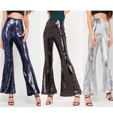 Femme Sequin Évasé Pantalon