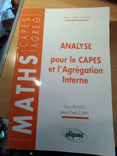 Analyse pour capes et - analyse,