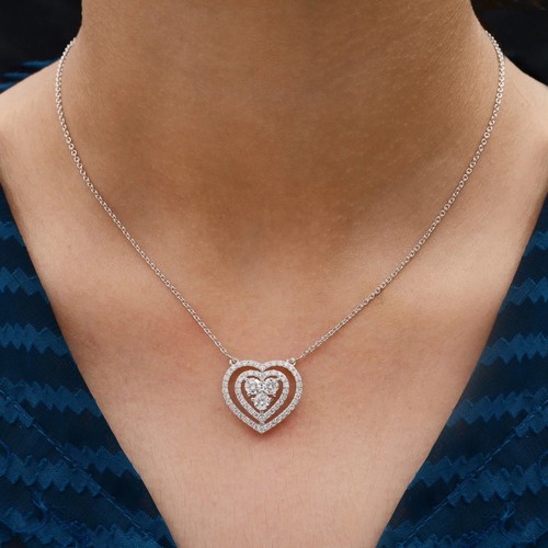 Pendentif cœur moissanite - cœur, en