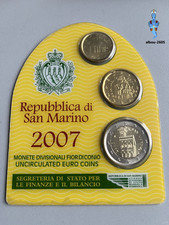MINI-SERIE SAINT-MARIN B.U 2007  10 CENT, 20 CENT ET 2 E