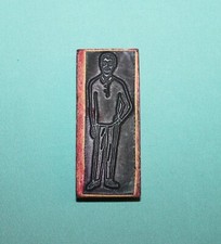 Tampon ancien école en bois