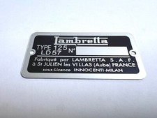 Plaque constructeur LAMBRETTA