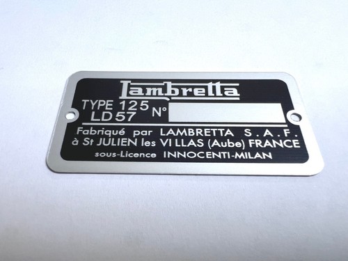 Plaque constructeur lambretta - constructeur,