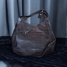 Sac À Main Fuchsia Paris en Cuir Marron Vintage