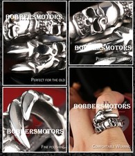 Bague tete mort - tete, griffe