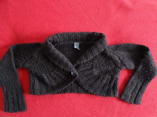 Gilet court laine marron