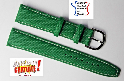 Bracelet montre 18mm vert - ;,