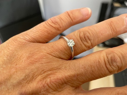 Bague solitaire blanc 18 - or,
