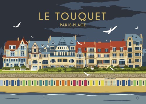 Affiche touquet normandie - touquet,