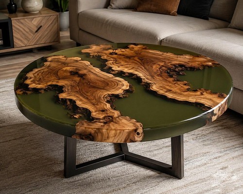 Table basse rivière - , époxy
