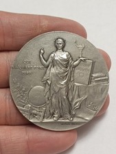 Médaille Argent Massif 1906 Cours d'Adultes Lorient Morbihan 59 g - 50 mm