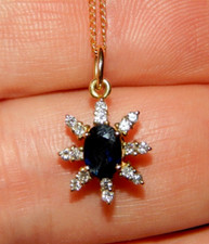 Collier pendentif saphir bleu