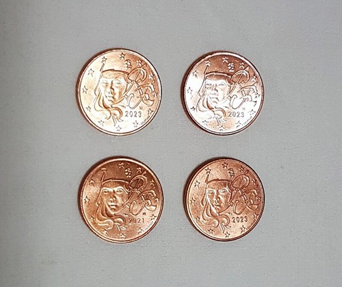 Lot pièces cent - 4, euro