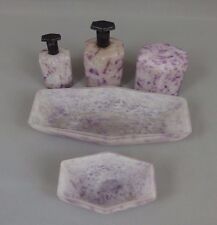ancien service garniture de toilette en pâte de verre marmoréen art deco