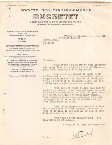 1935 etab ducretet a paris - 1935,