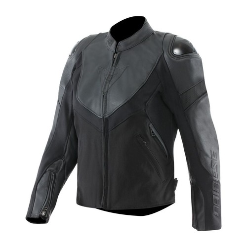 Veste moto cuir tissu - veste, de