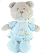 Doudou peluche ours bleu - , cm