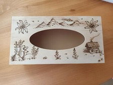 boite a mouchoirs pyrogravée 