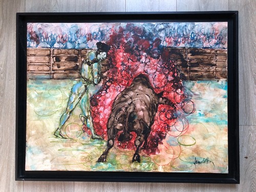 Hst tableau tauromachie signé - tableau,