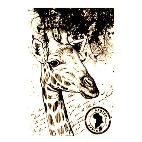 Tampon transparent girafe - tampon,