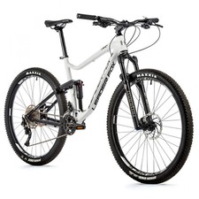 VELO MUSCULAIRE VTT LEADER FOX 29 TRION 2021 TOUT SUSPENDU HOMME BLANC-NOIR 10V