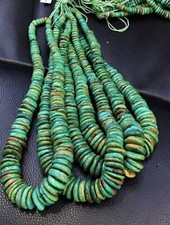 Collier en forme de beignet Kingman Mine vert turquoise naturel 16 pouces 5 m...