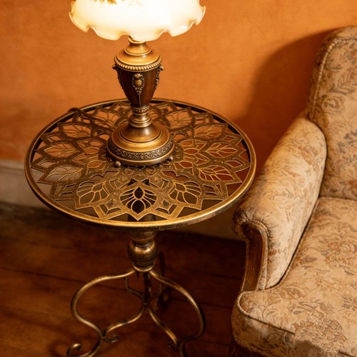 Petite table ronde sculptée - petite,