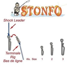 Agrafe en inox avec emerillon easy Snap Stonfo Taille 2 par 6