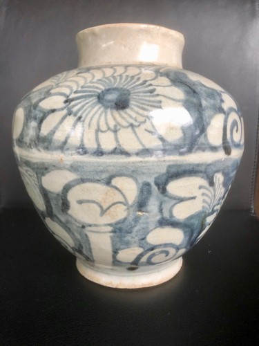 Vase boule porcelaine bleu - boule, en