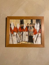 Tableau Huile Corse la confrérie en procession