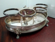 SERVITEUR métal argenté XIXème JAMES DIXON & SONS Londres Sheffield TÊTE de LION