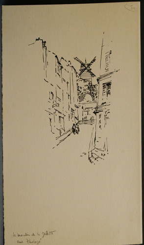 Dessin vers 1950 rue - ,